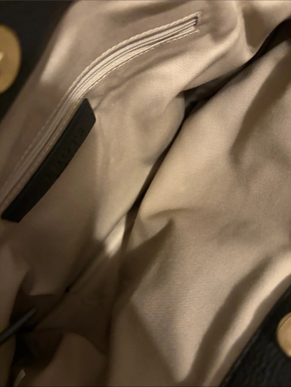 Talbots Black Leather Shoulder Bag with Bamboo Ring Handles
